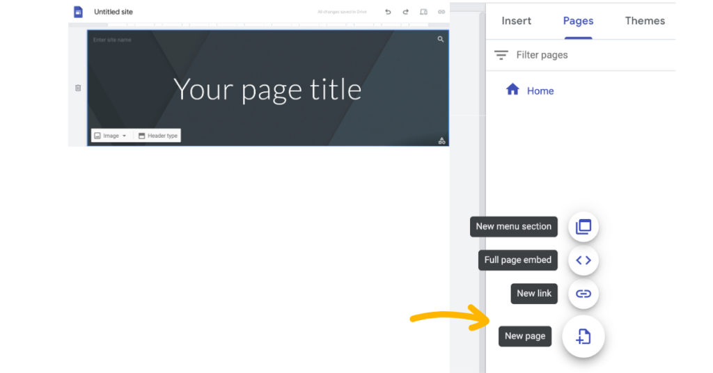 Google sites - Page