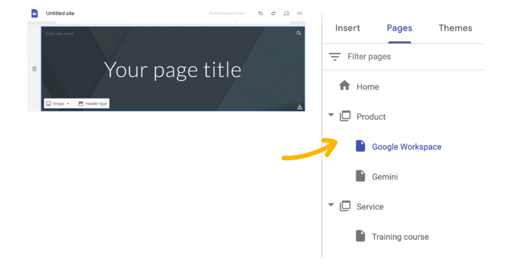 Google sites - Section