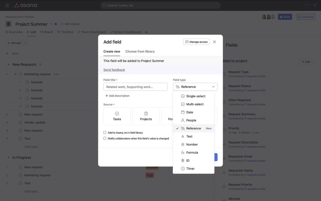 asana reference custom fields