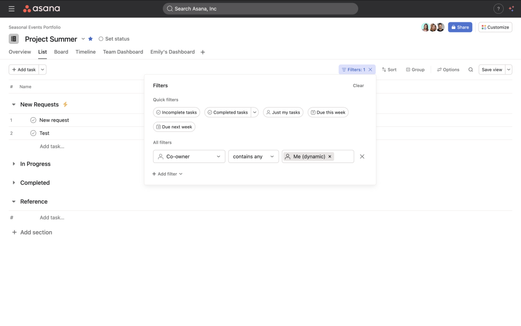 Dynamic “Me” filter for people custom fields and creator field
