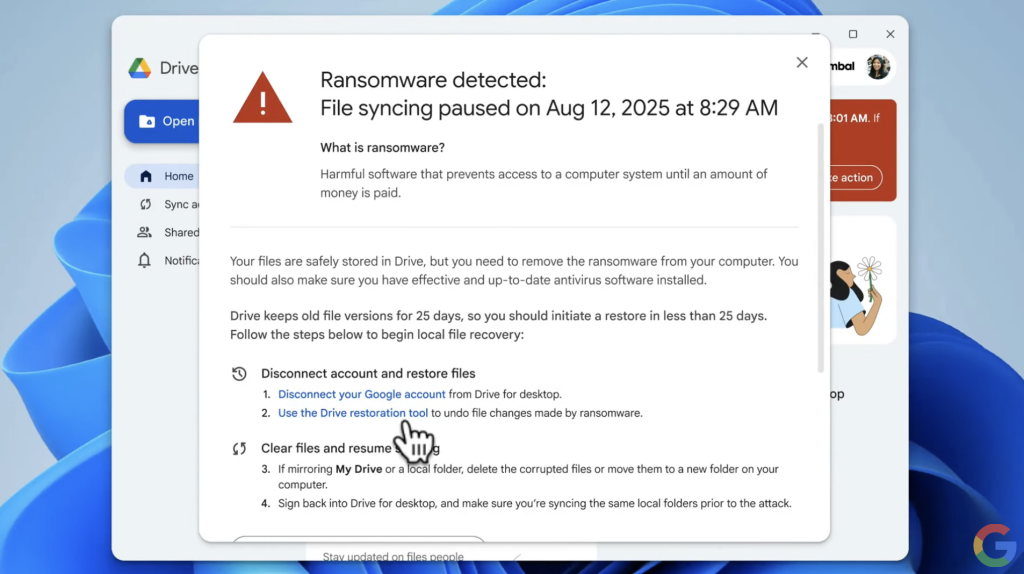 How to block ransomware in Google drive