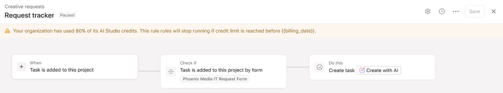 Asana AI - Credit Usage 2