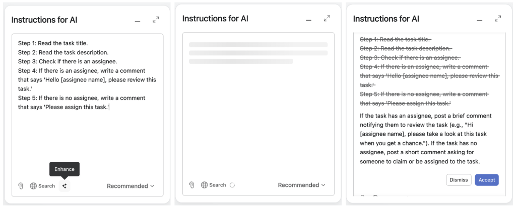 Asana - AI Studio instruction suggestions